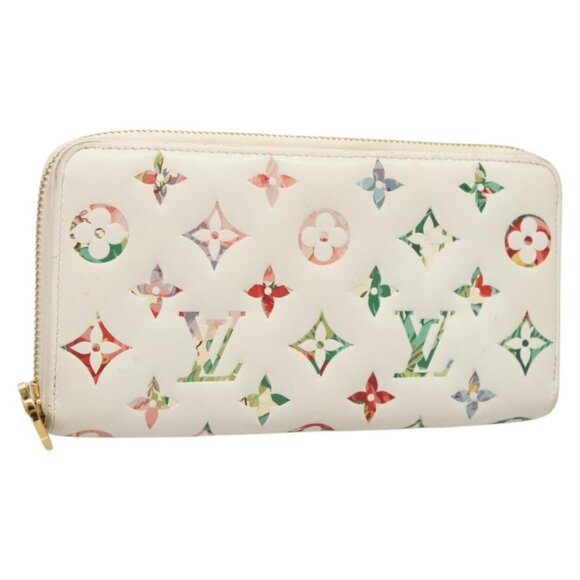 LOUIS VUITTON Monogram Garden Zippy Wallet White M81694 LV Auth 121163 - Picture 1 of 16